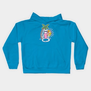 CAT MEDITATING ON THE BEACH Kids Hoodie